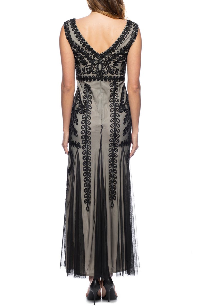 Marina Sleeveless Embroidered Mesh Gown, Alternate, color, 