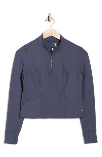 Layer 8 Horizon Quarter Zip Top In Blue