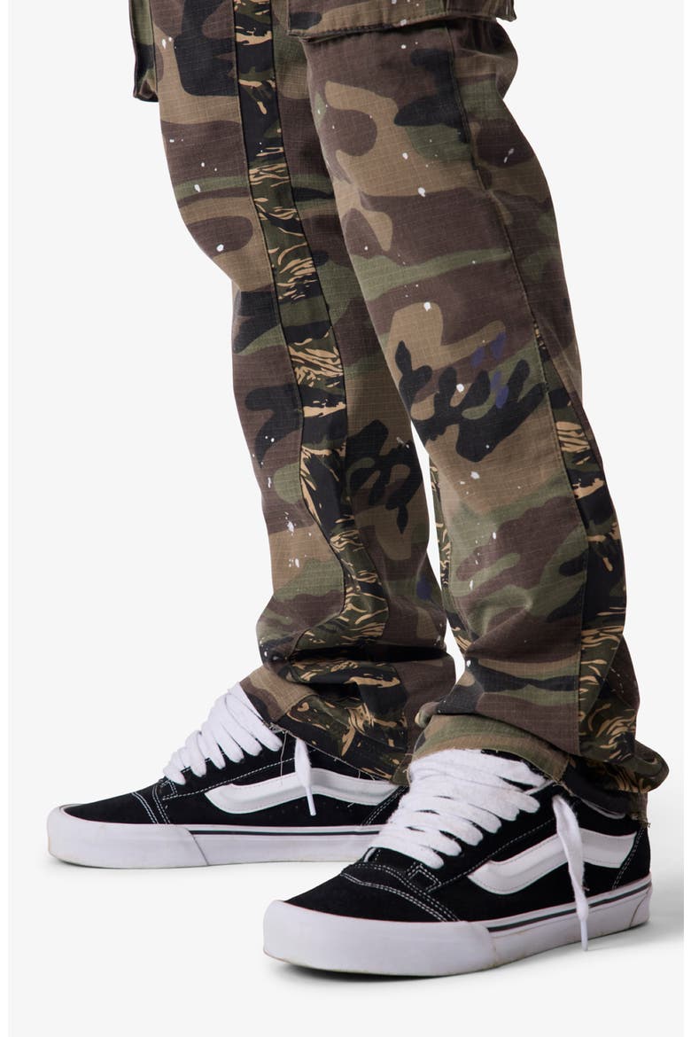 Paint Splatter Camo Print Cotton Cargo Pants, Alternate, color, CAMO