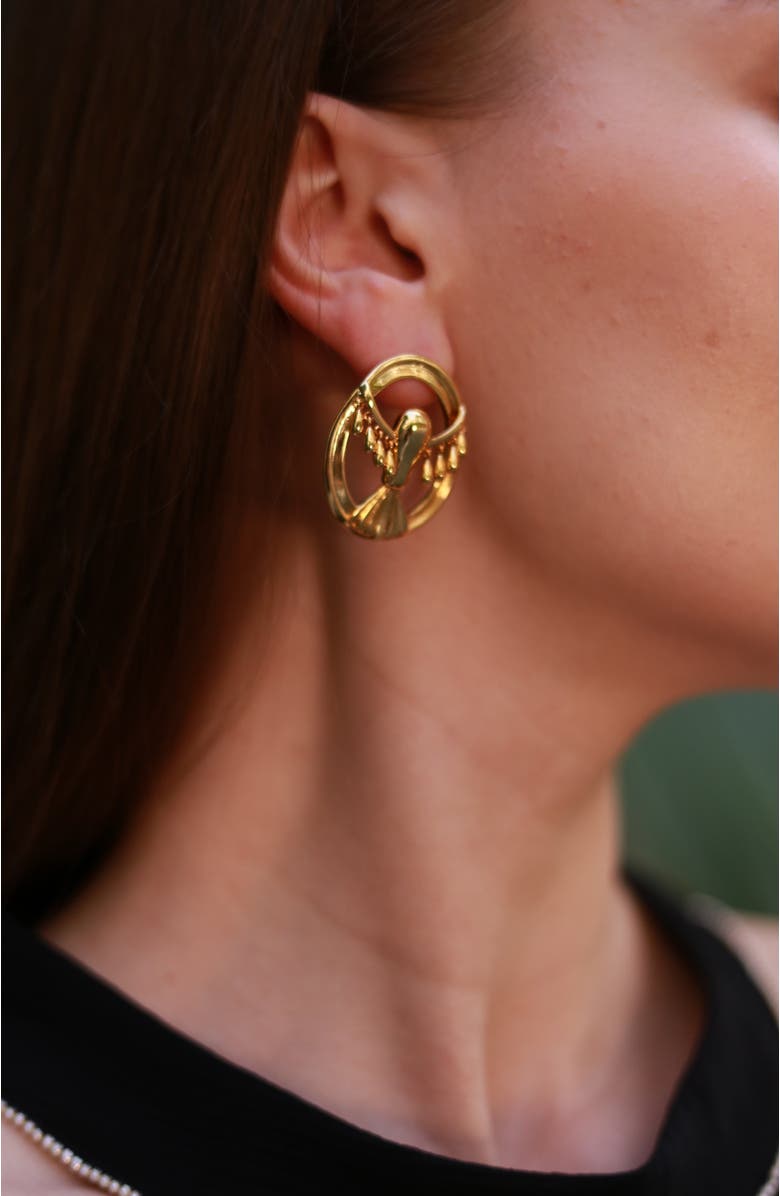 RC RETRO CHIC Flying Hawk Earrings, Alternate, color, Gold