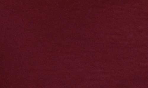 London Times Mock Neck Ruched Asymmetric Midi Dress In Burgundy