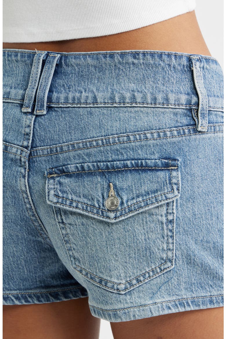 Flap Pocket Denim Shorts, Alternate, color, LIGHT BLUE