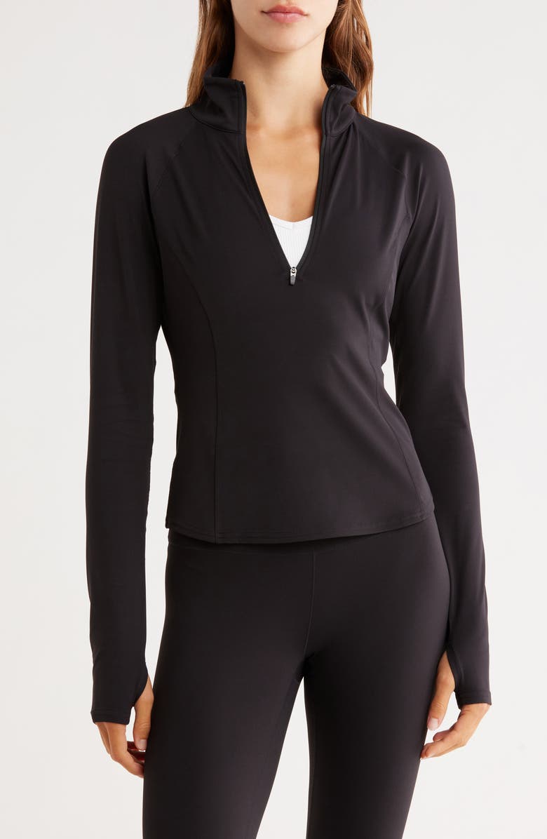 Z by Zella Serenity Half Zip Pullover, Main, color, Black