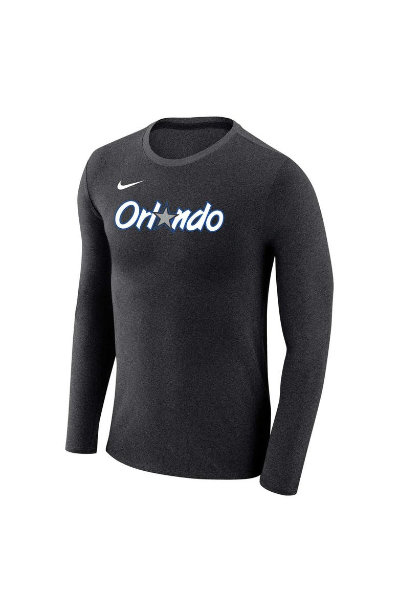 Nike Men's Nike Black Orlando Magic Classic Edition Marled Long Sleeve T-Shirt, Alternate, color, 