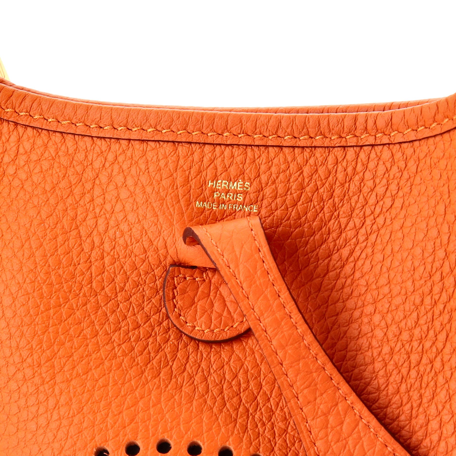 Pre-Owned Hermes Evelyne Bag Gen III Clemence TPM, Alternate, color, Orange Minium