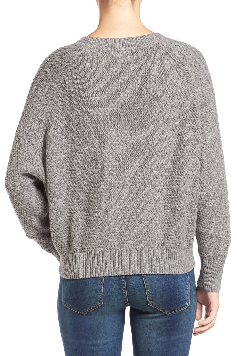 Cable Knit Dolman Sweater, Alternate, color, GREY CLOUDY HEATHER