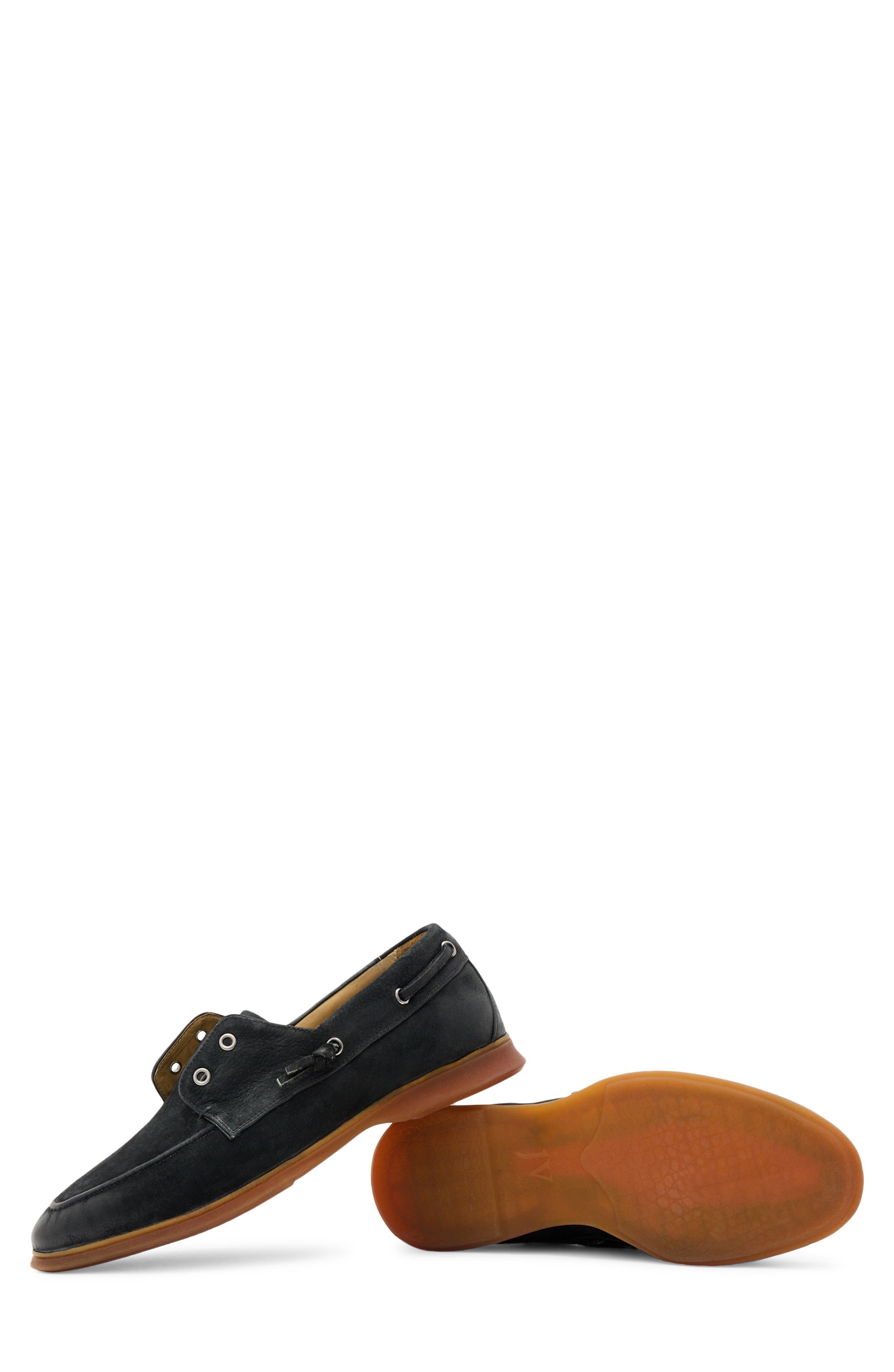 John Varvatos Thompson Yacht Laceless Boat Shoe, Alternate, color, Black