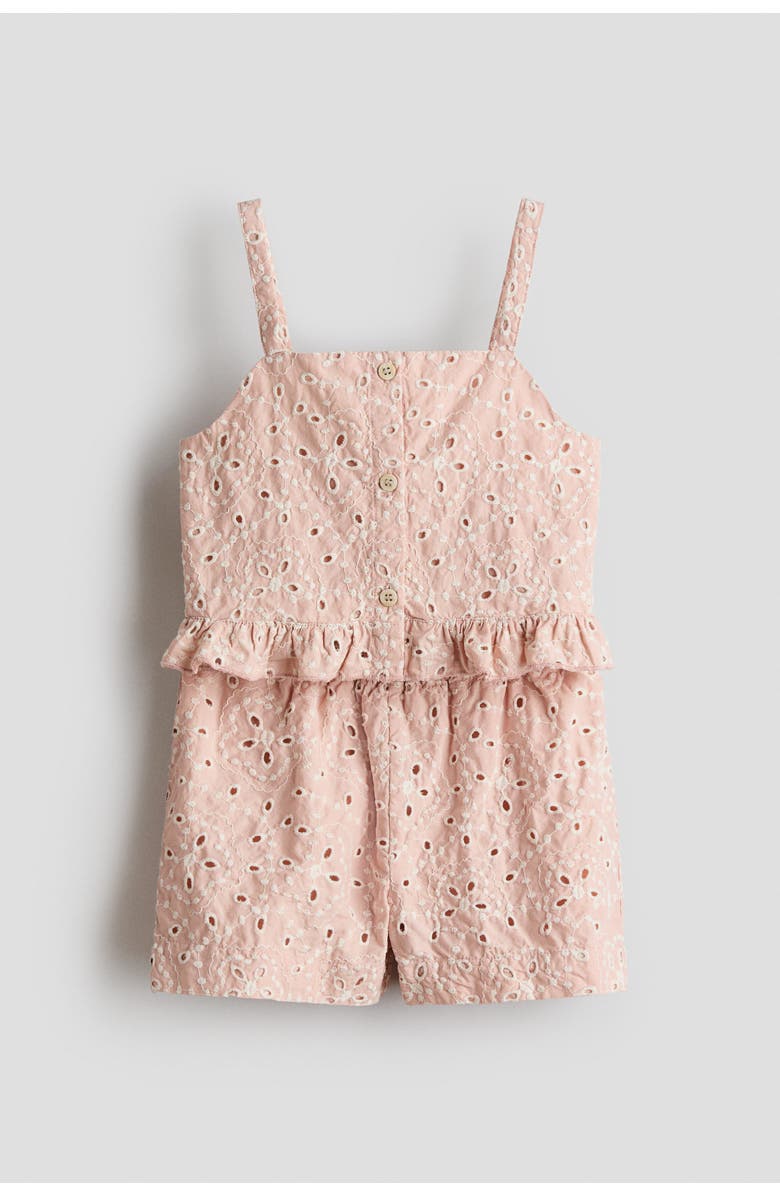H&M 2-piece eyelet-embroidered set, Main, color, Light Dusty Pink