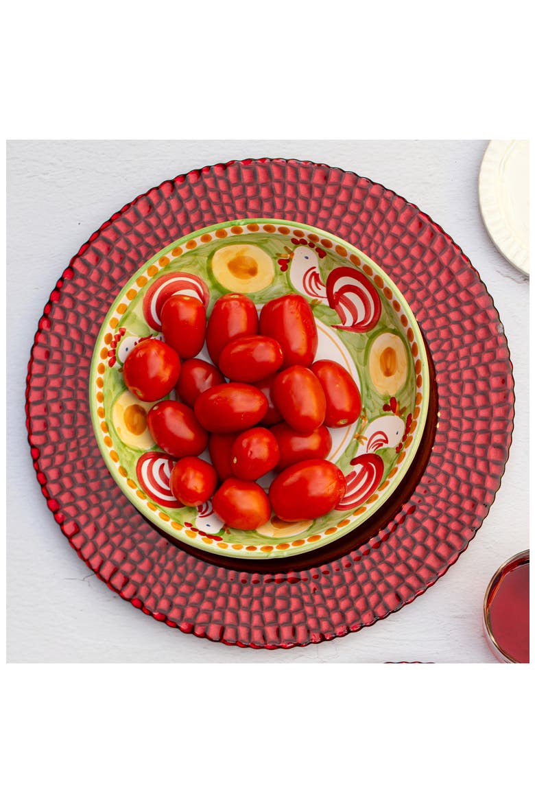 Pelli Glass Red Charger Plate, Alternate, color, RED