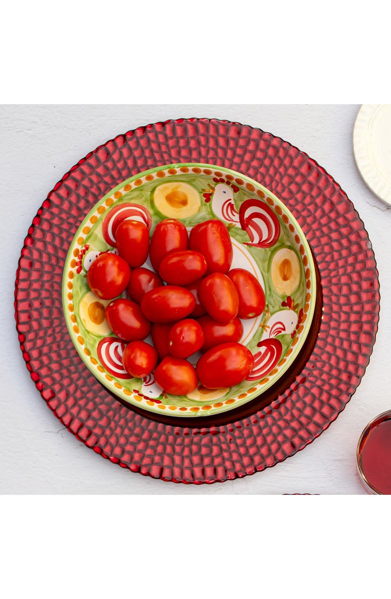 VIETRI Pelli Glass Red Charger Plate, Alternate, color, 