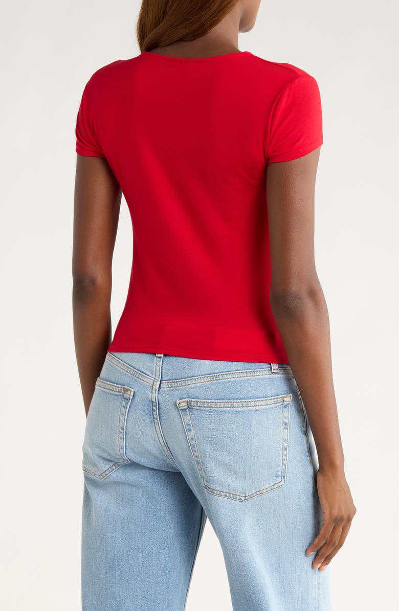 Reformation Else Cutout Cap Sleeve Top, Alternate, color, Lipstick