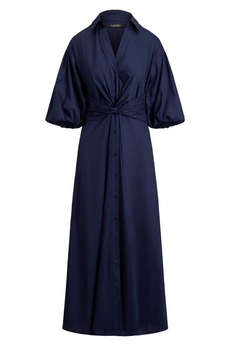 Poplin Midi Shirtdress, Alternate, color, LAUREN NAVY BLUE