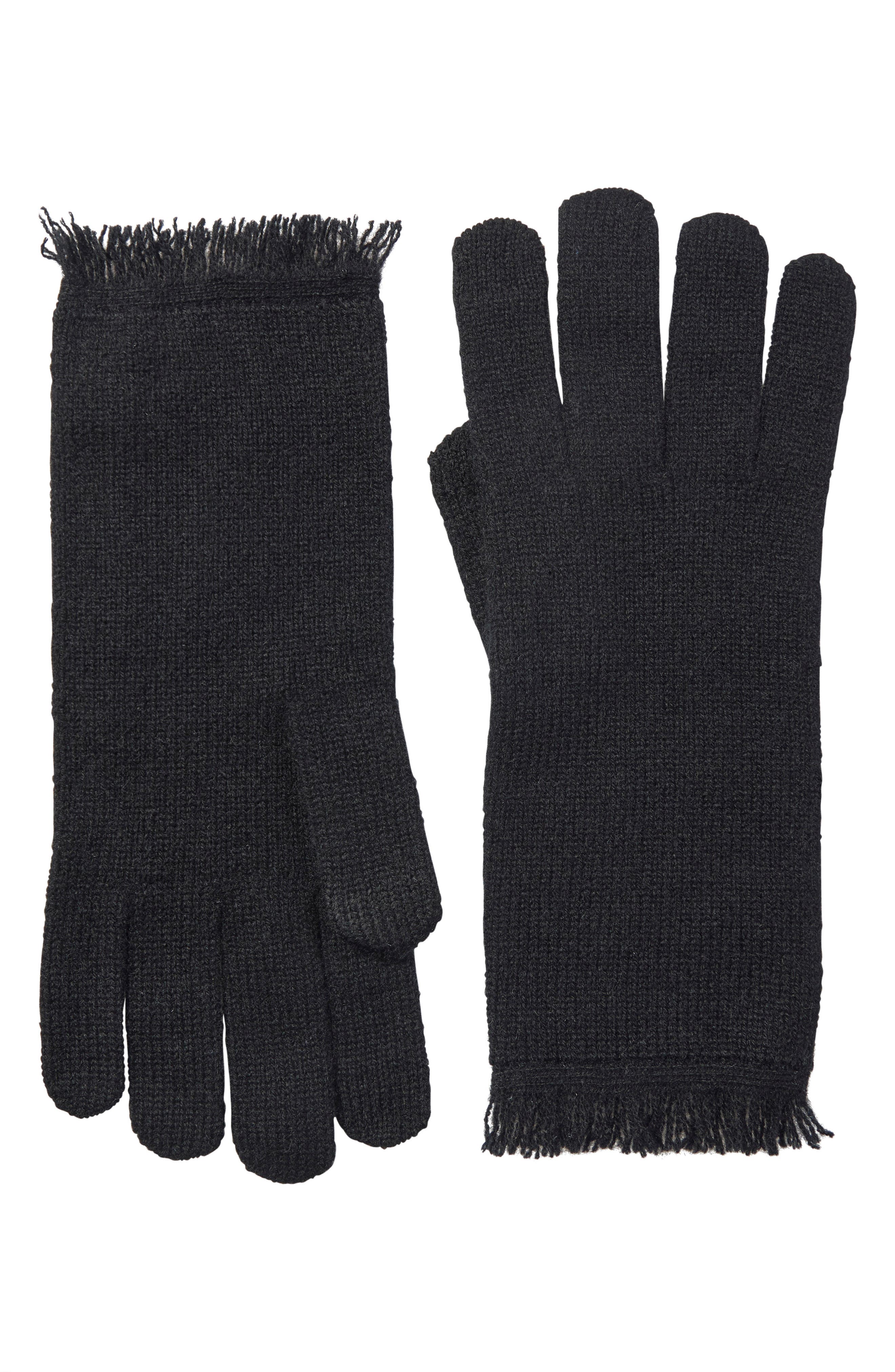 Amicale Fringed Cashmere Knit Gloves