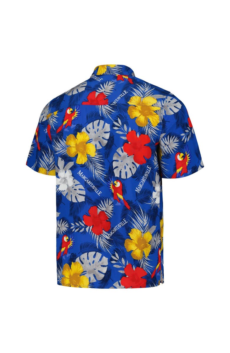 Margaritaville Men's Margaritaville Royal Kyle Busch Island Life Floral Party Full-Button Shirt, Alternate, color, Royal