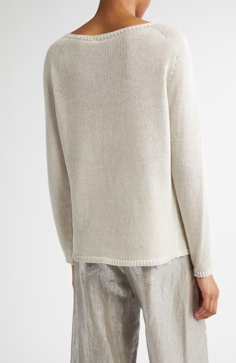 Max Mara Giolino Boat Neck Linen Sweater, Alternate, color,