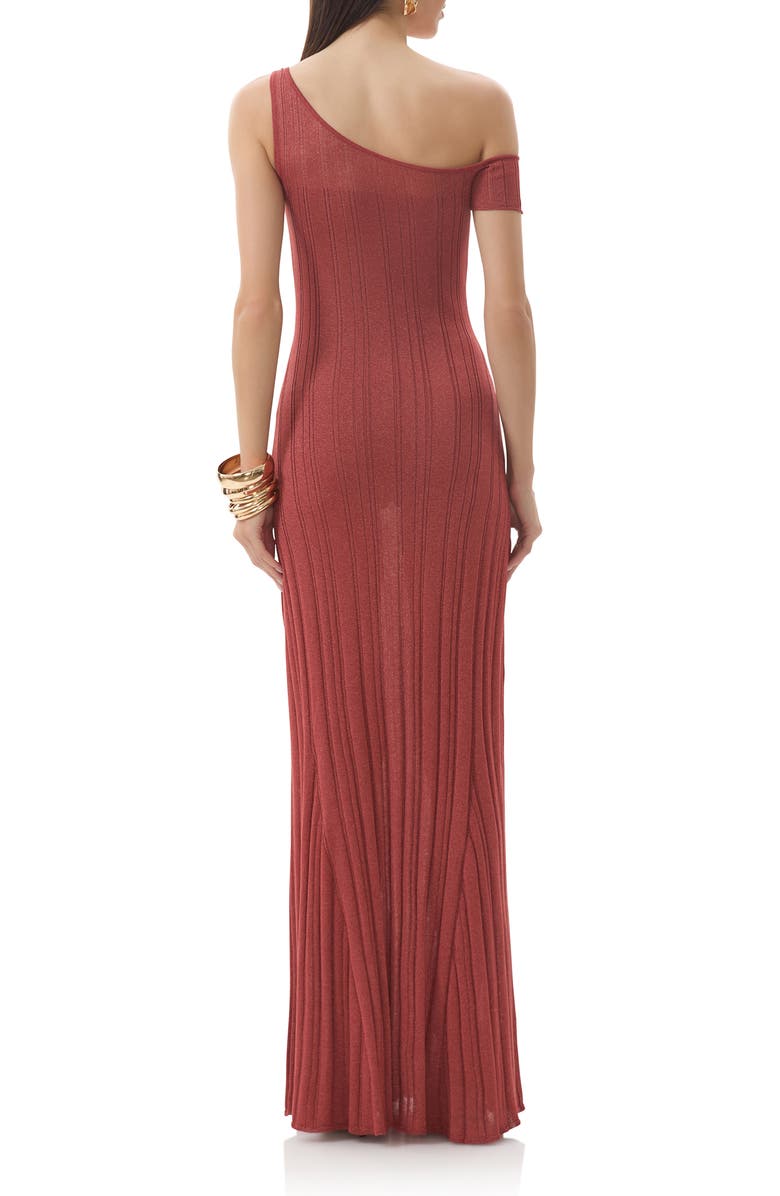 AFRM Hoda One-Shoulder Knit Dress, Alternate, color, Rust