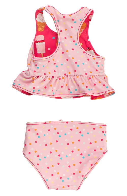 Rufflebutts Kids' Sweet Scoops Reversible Two-piece Swimsuit In Pink