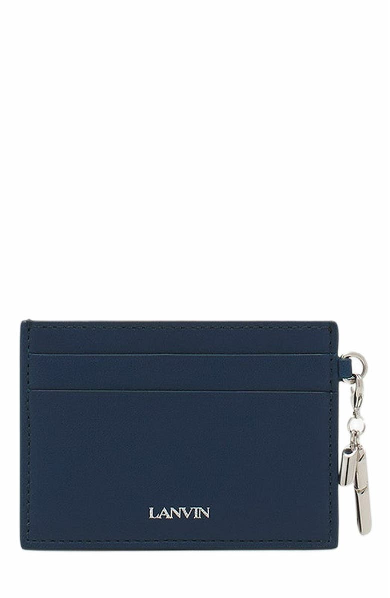 Lanvin Séquence Leather Cardholder, Main, color, Petrol Blue