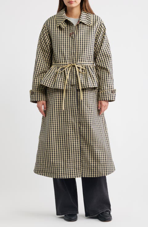 Myrtle Gingham Trench Coat