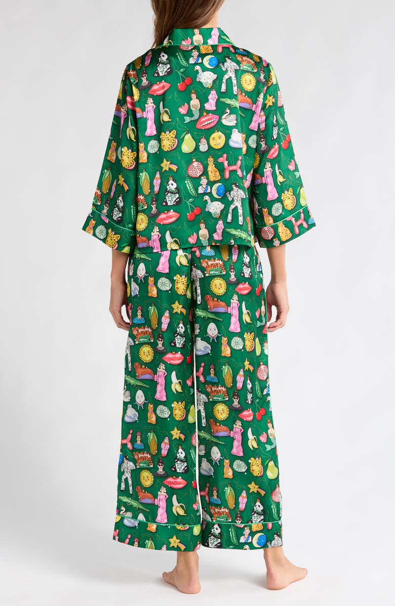 Karen Mabon Christmas Baubles Satin Pajamas, Alternate, color, 