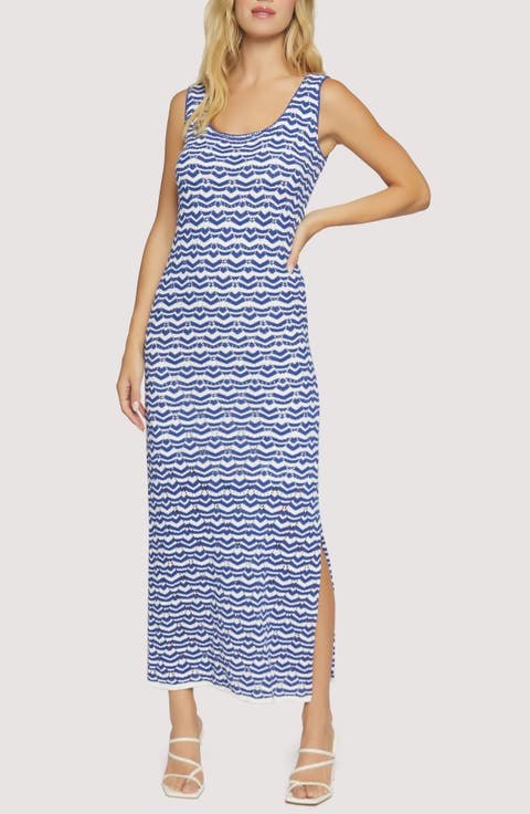 Wave Open Stitch Maxi Dress
