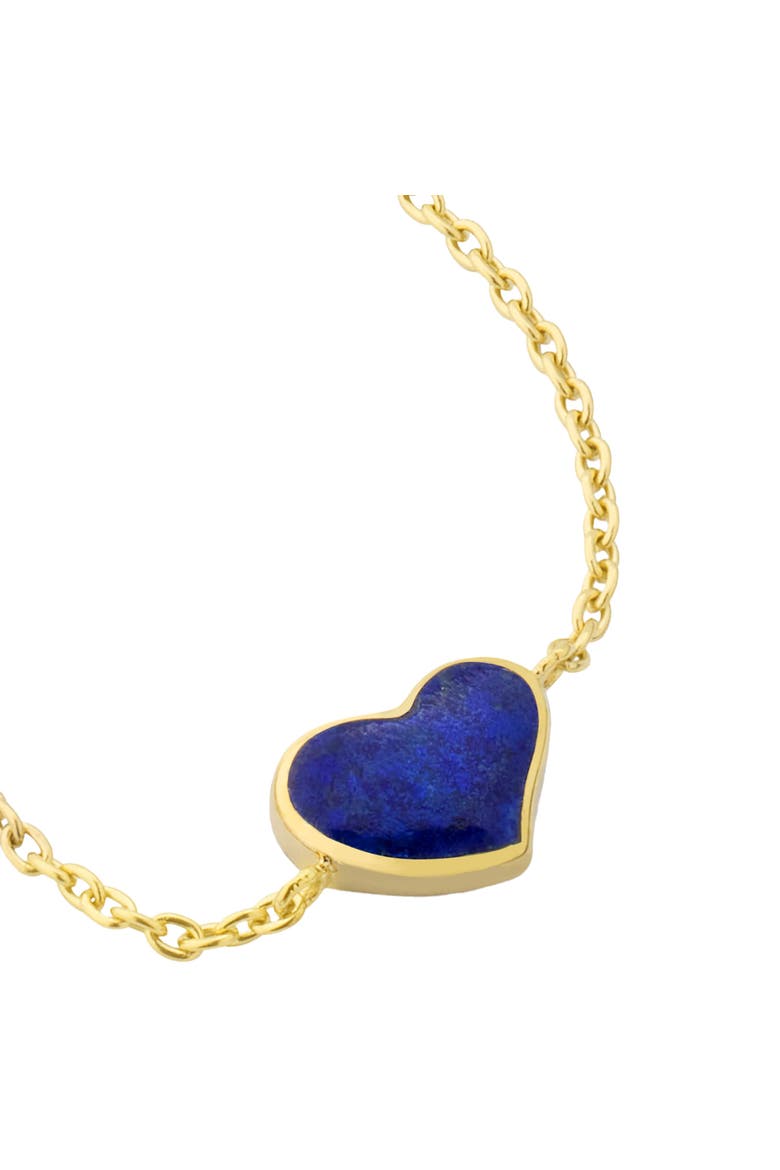 Heart Bracelet Set In Sterling Silver With 18K Gold Overlay, Alternate, color, BLUE