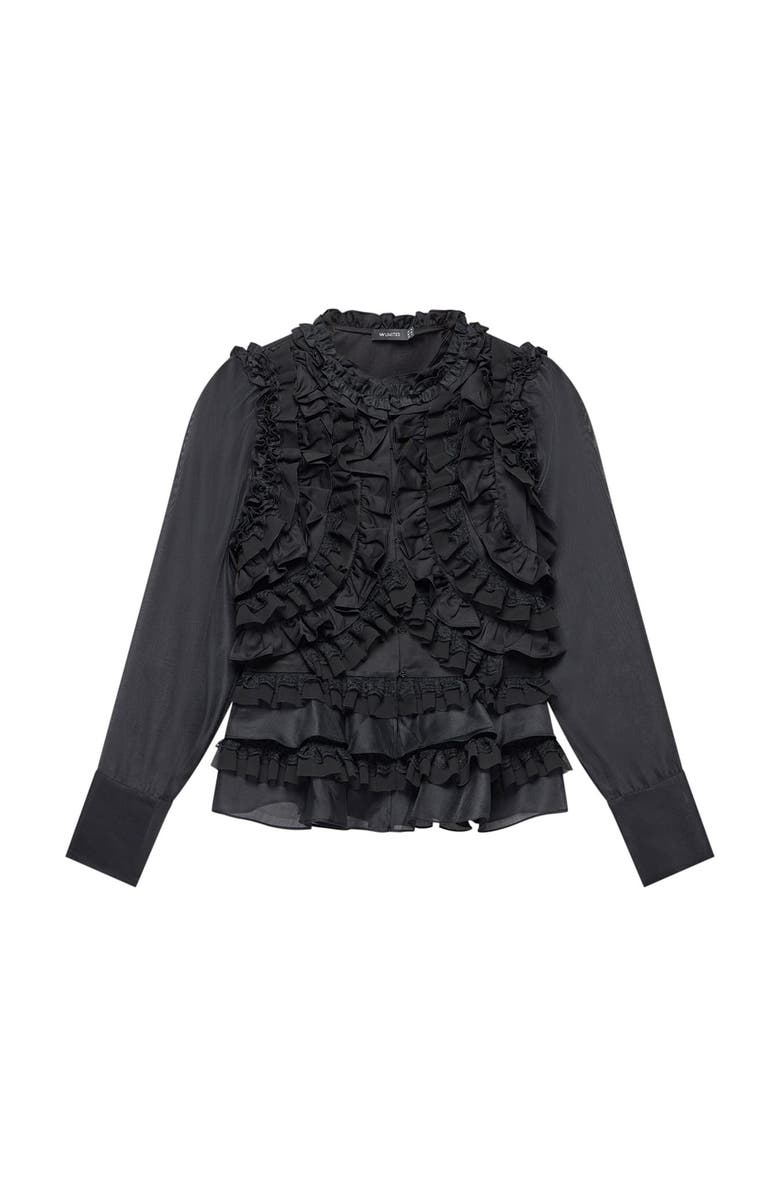 MINT VELVET Ruffle Detail Blouse, Alternate, color, Black