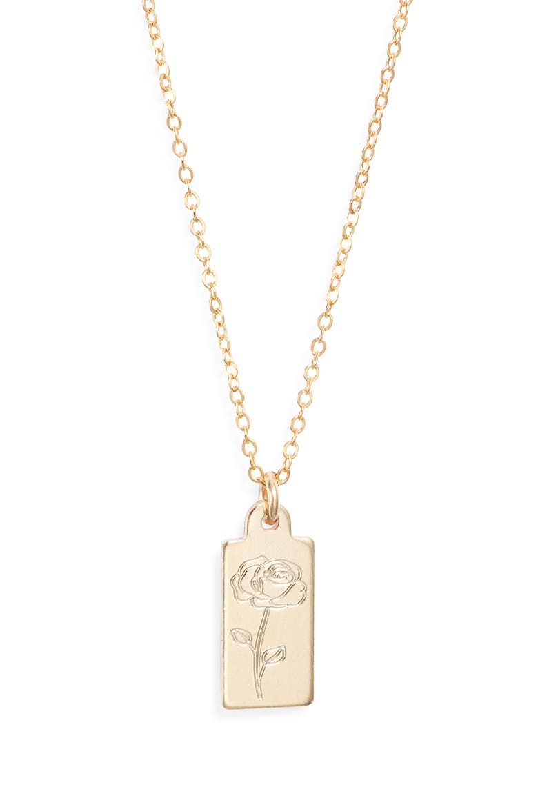 Tawney Birth Flower Pendant Necklace, Main, color, GOLD / JUNE