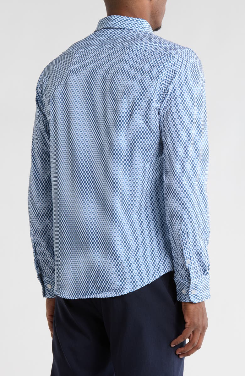 DENIM AND FLOWER Floral Stretch Button-Down Shirt, Alternate, color, White