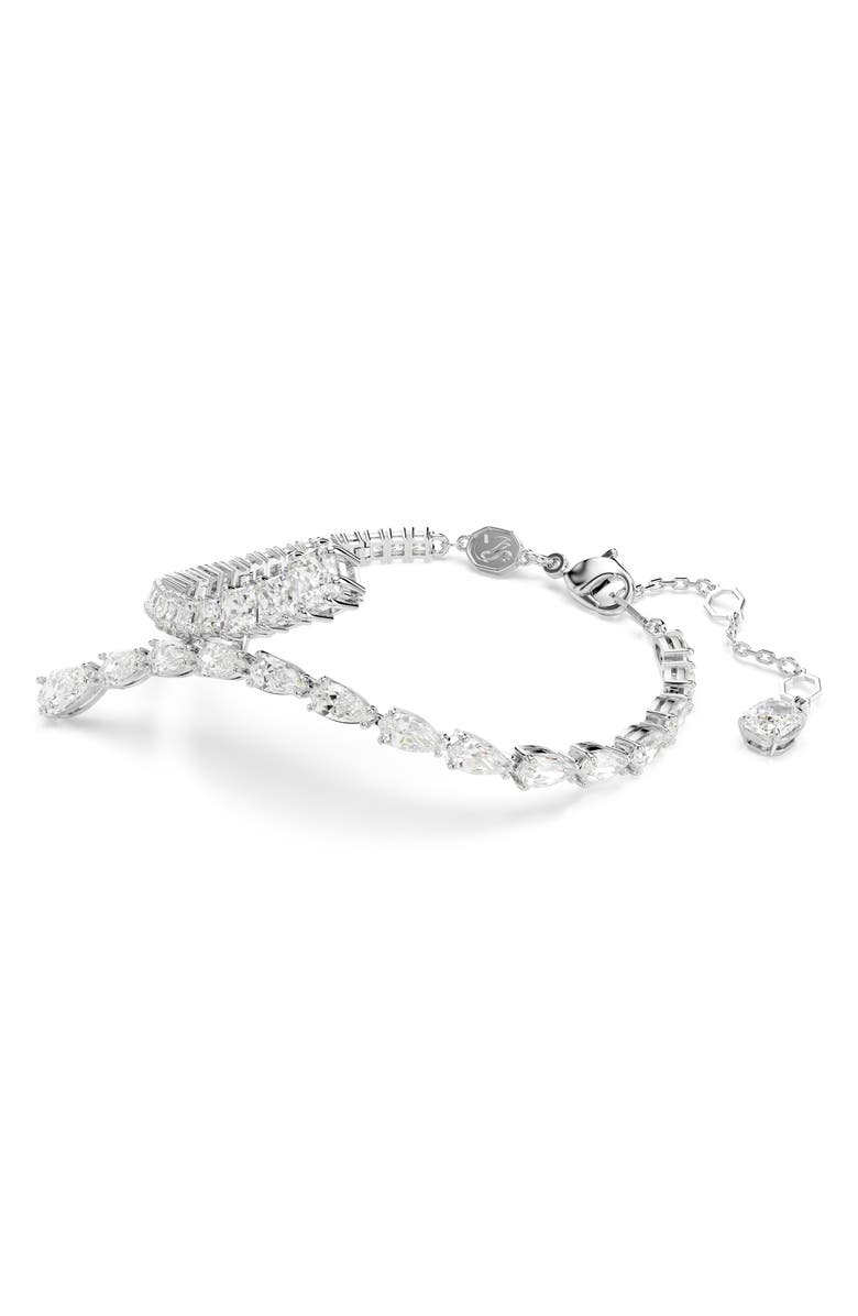 Swarovski Matrix Bracelet, Alternate, color, Silver/ White