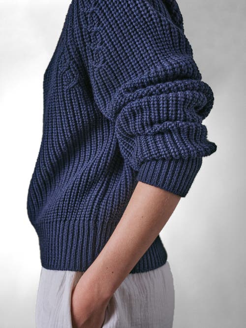Cape Cove Dusk Italian Merino Sweater In Blue