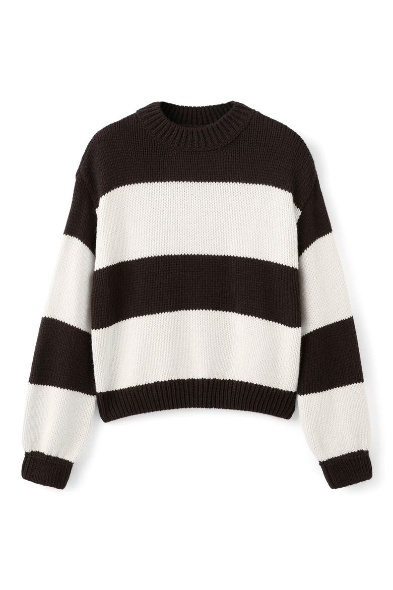 Knit Striped Sweater, Alternate, color, ECRU