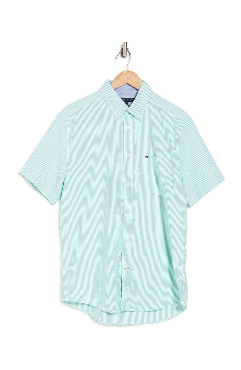 Tommy Hilfiger Ducal Stripe Print Short Sleeve Shirt, Alternate, color, 