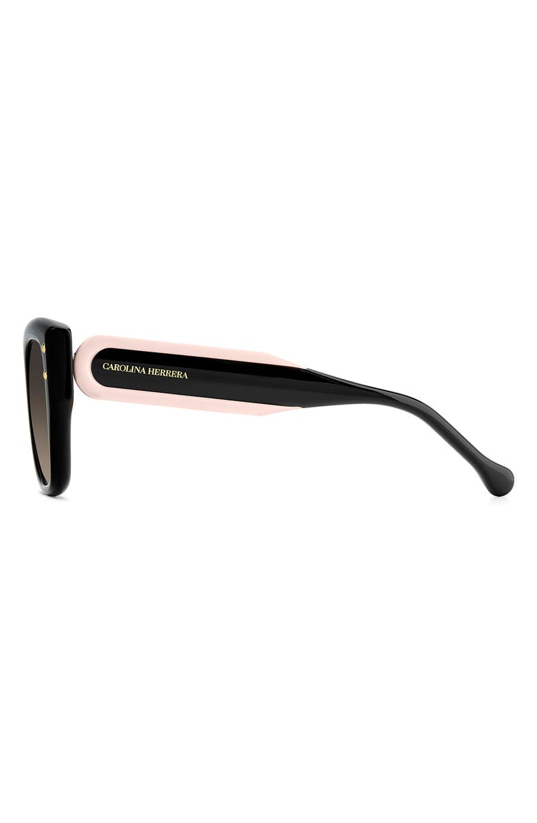Carolina Herrera 51mm Gradient Square Sunglasses, Alternate, color, Black Pink/ Brown Sf