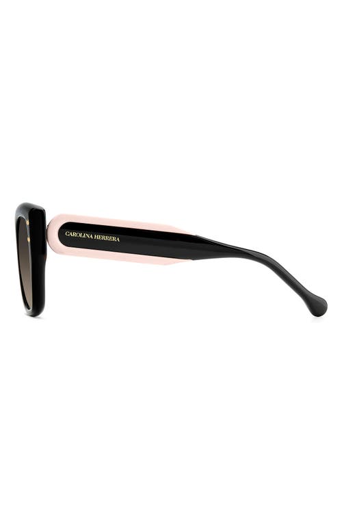 Carolina Herrera 51mm Gradient Square Sunglasses In Black Pink/brown Sf