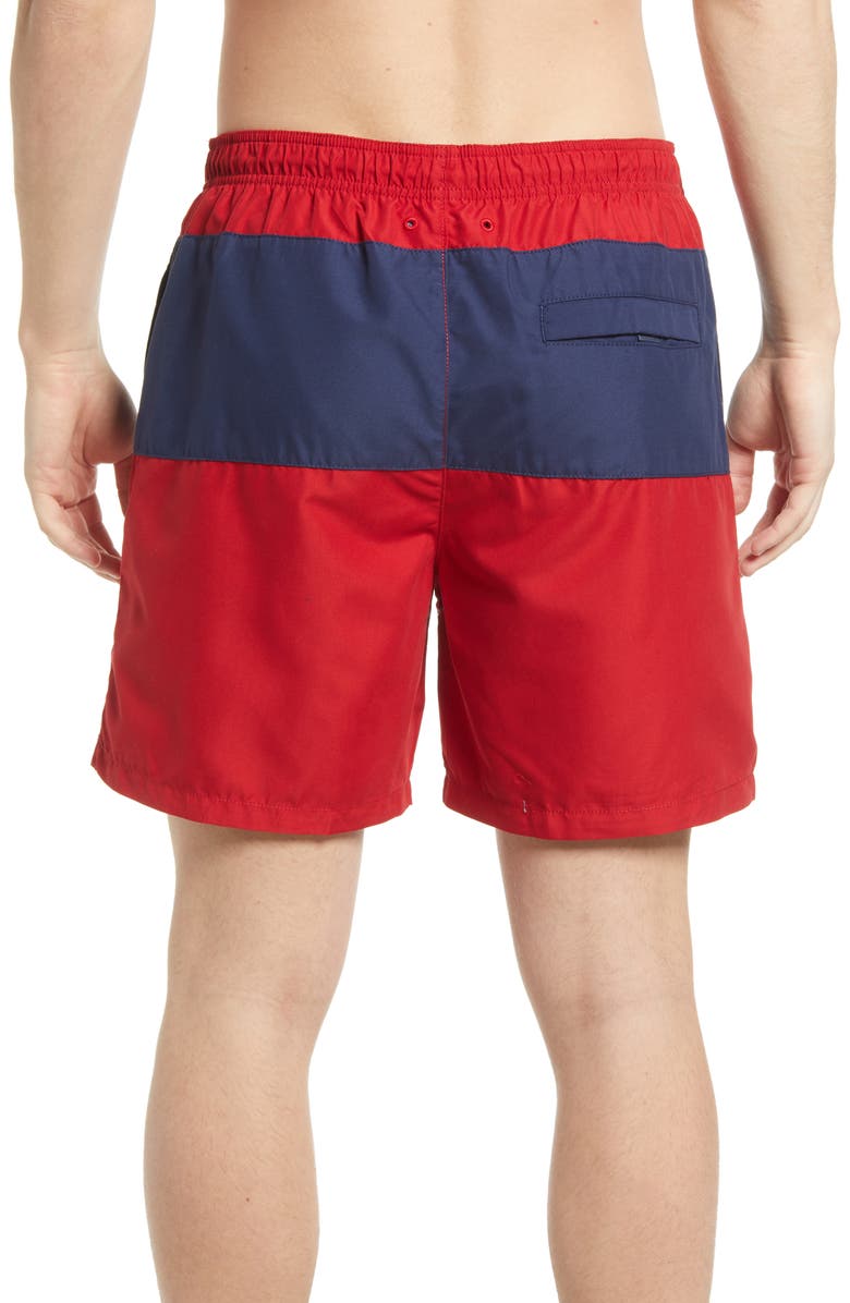 Tommy Bahama Naples Regatta Colorblock Swim Trunks, Alternate, color, Chili Pepper