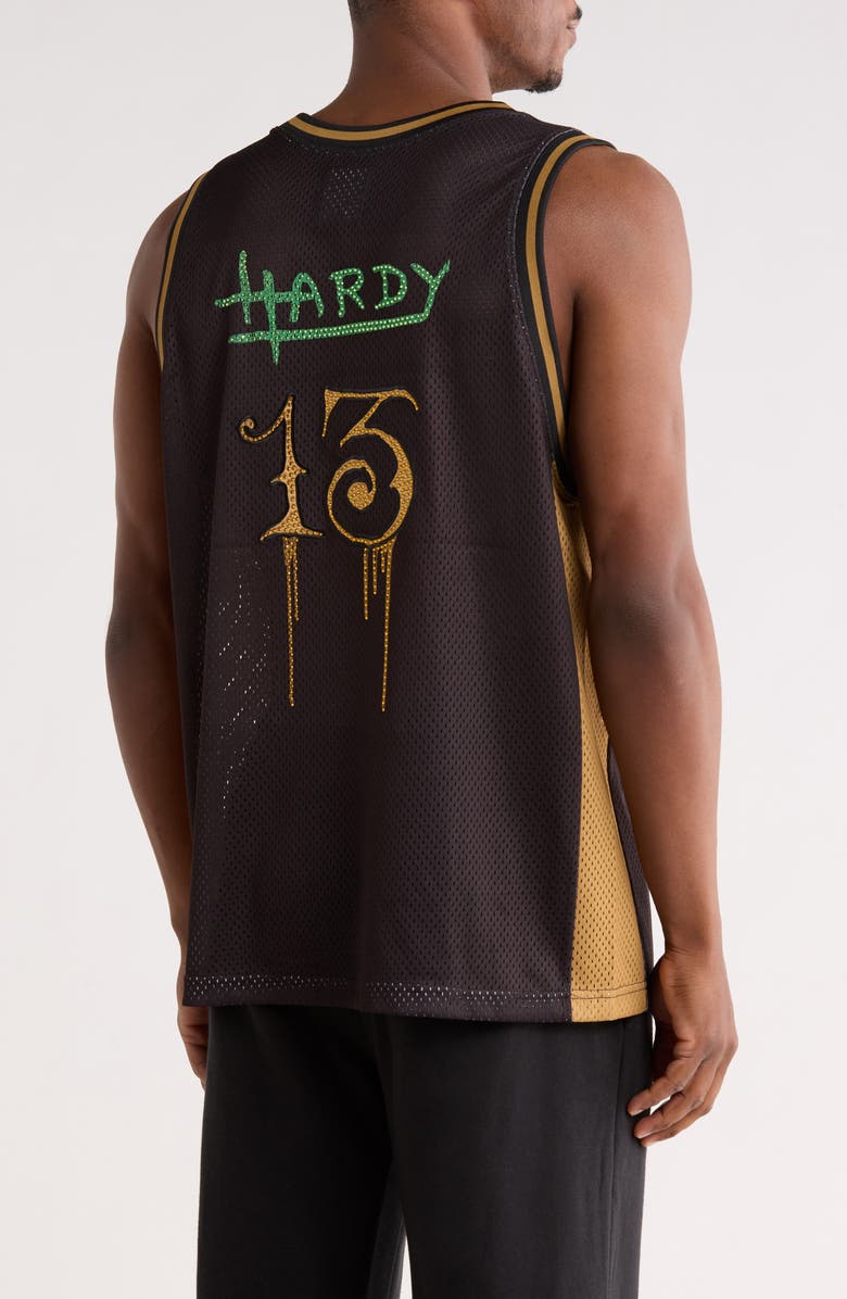 Ed Hardy Rhinestone Skull Graphic Jersey, Alternate, color, Black