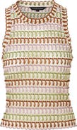 Veronica Beard Rhett Stripe Crochet Knit Tank
