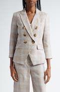 Veronica Beard Empire Plaid Linen Dickey Jacket