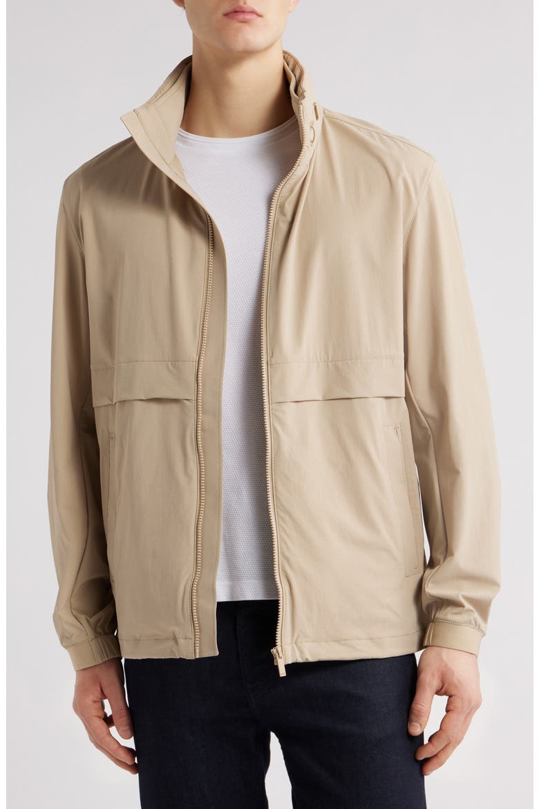 Caldar Hooded Zip-Up Jacket, Main, color, LIGHT BEIGE