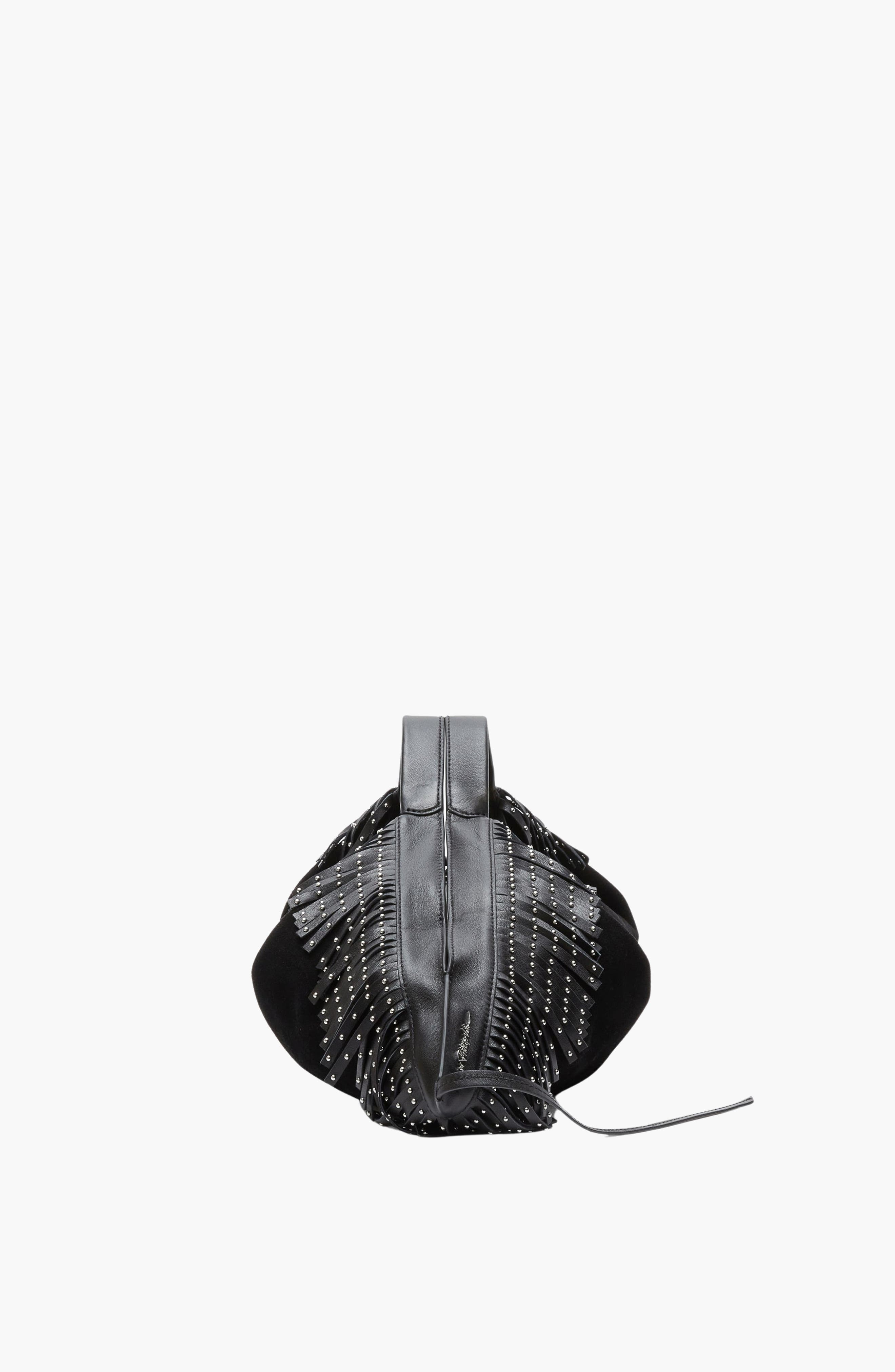 Luna Suede Fringe Bag, Alternate, color, Black