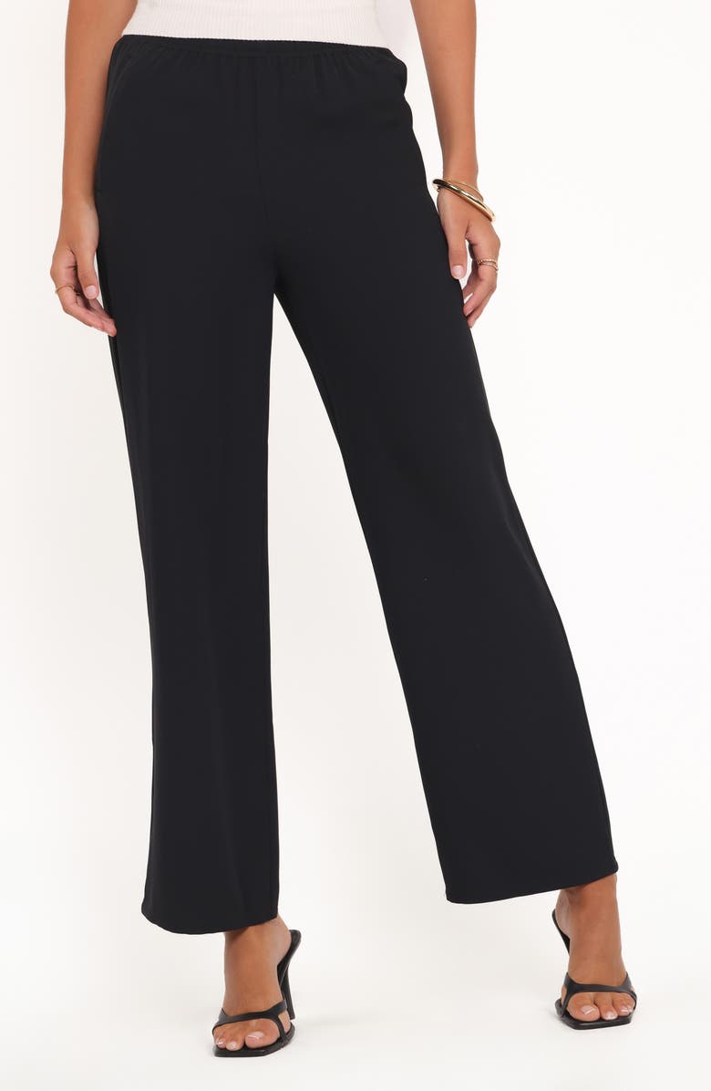 Petal & Pup Clark Wide Leg Crepe Pants, Main, color, Black