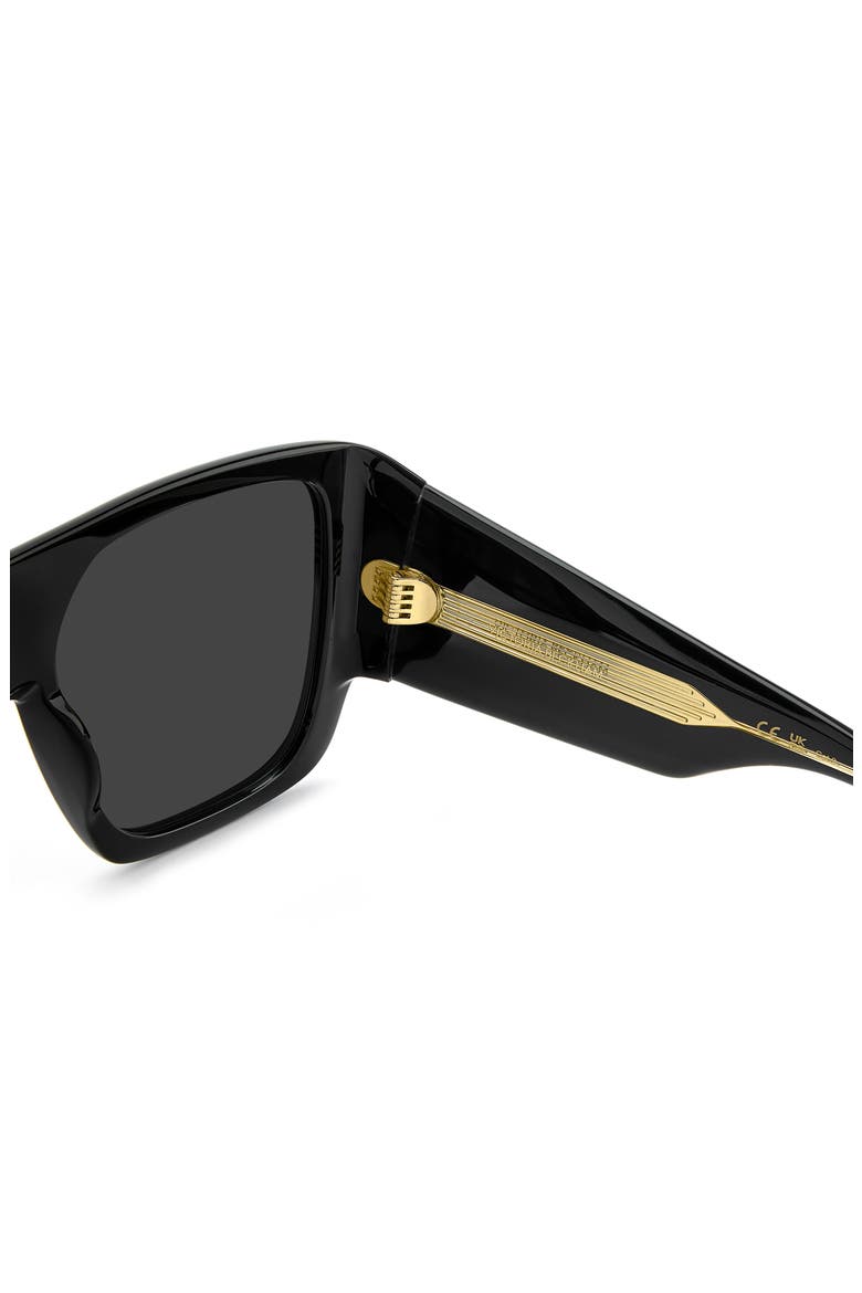 60mm Flat Top Sunglasses, Alternate, color, BLACK/ GREY