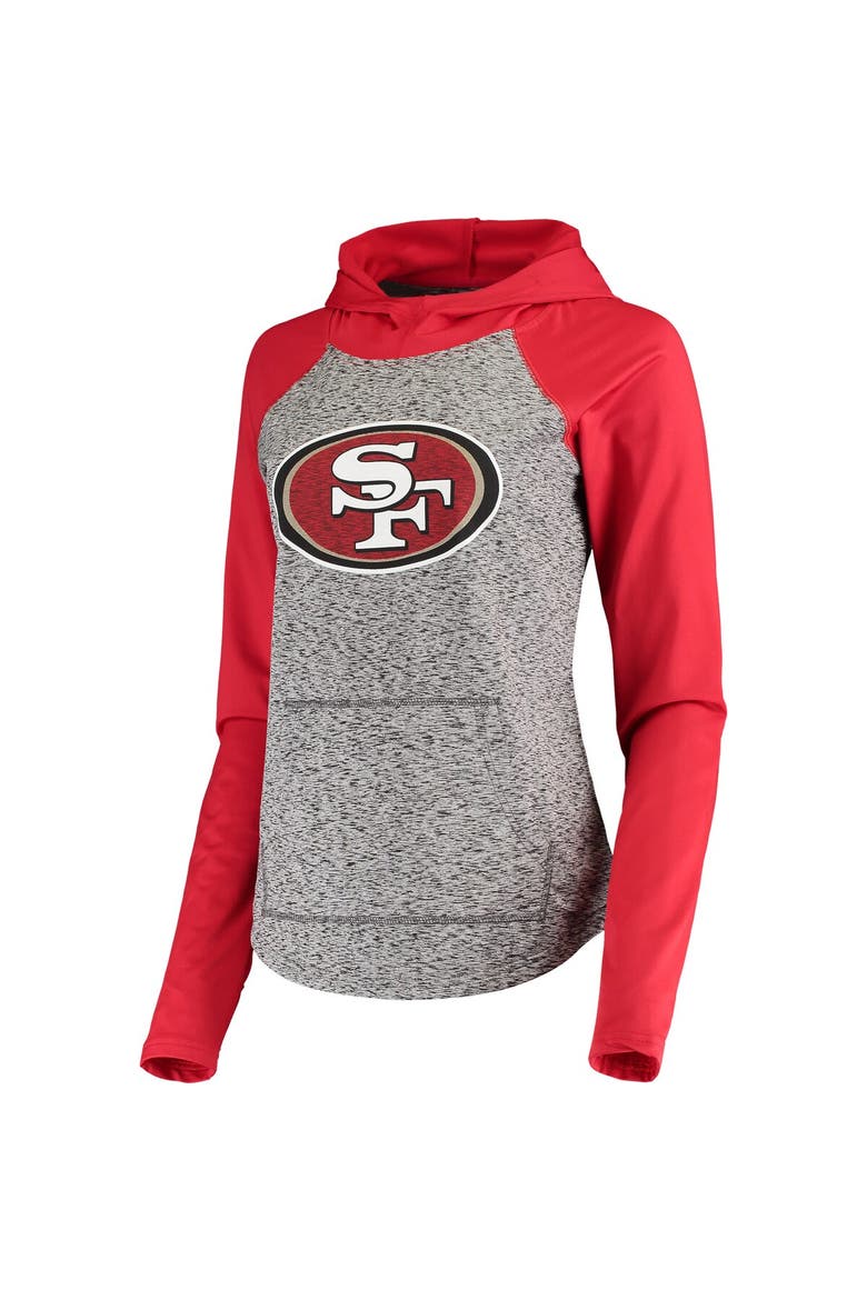 Women's G-III 4Her by Carl Banks Heathered Gray/Scarlet San Francisco 49ers Championship Ring Pullover Hoodie, Alternate, color, Heather Gray
