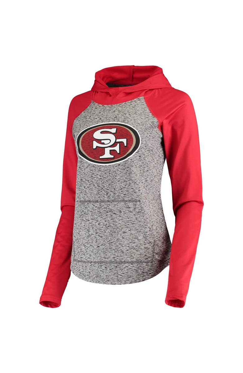 G-III 4HER BY CARL BANKS Women's G-III 4Her by Carl Banks Heathered Gray/Scarlet San Francisco 49ers Championship Ring Pullover Hoodie, Alternate, color,