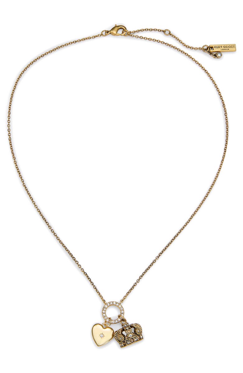 Kurt Geiger London Charm Pendant Necklace, Alternate, color, Gold