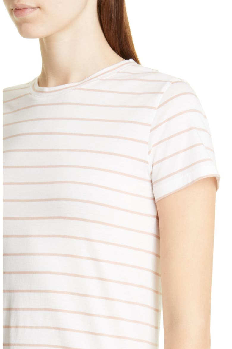 Essential Stripe Pima Cotton Crewneck Tee, Alternate, color, OFF WHITE/MORNING PINK