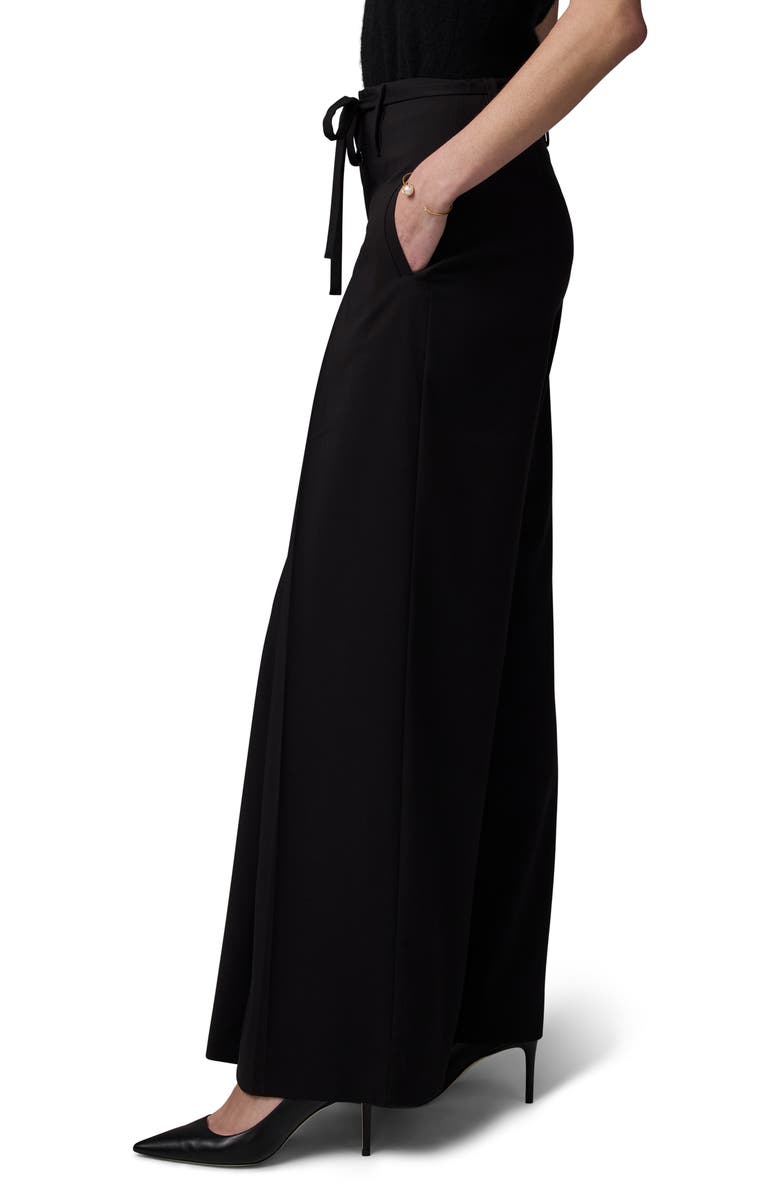 NIC+ZOE Milan Tie Waist Wide Leg Pants, Alternate, color, Caviar