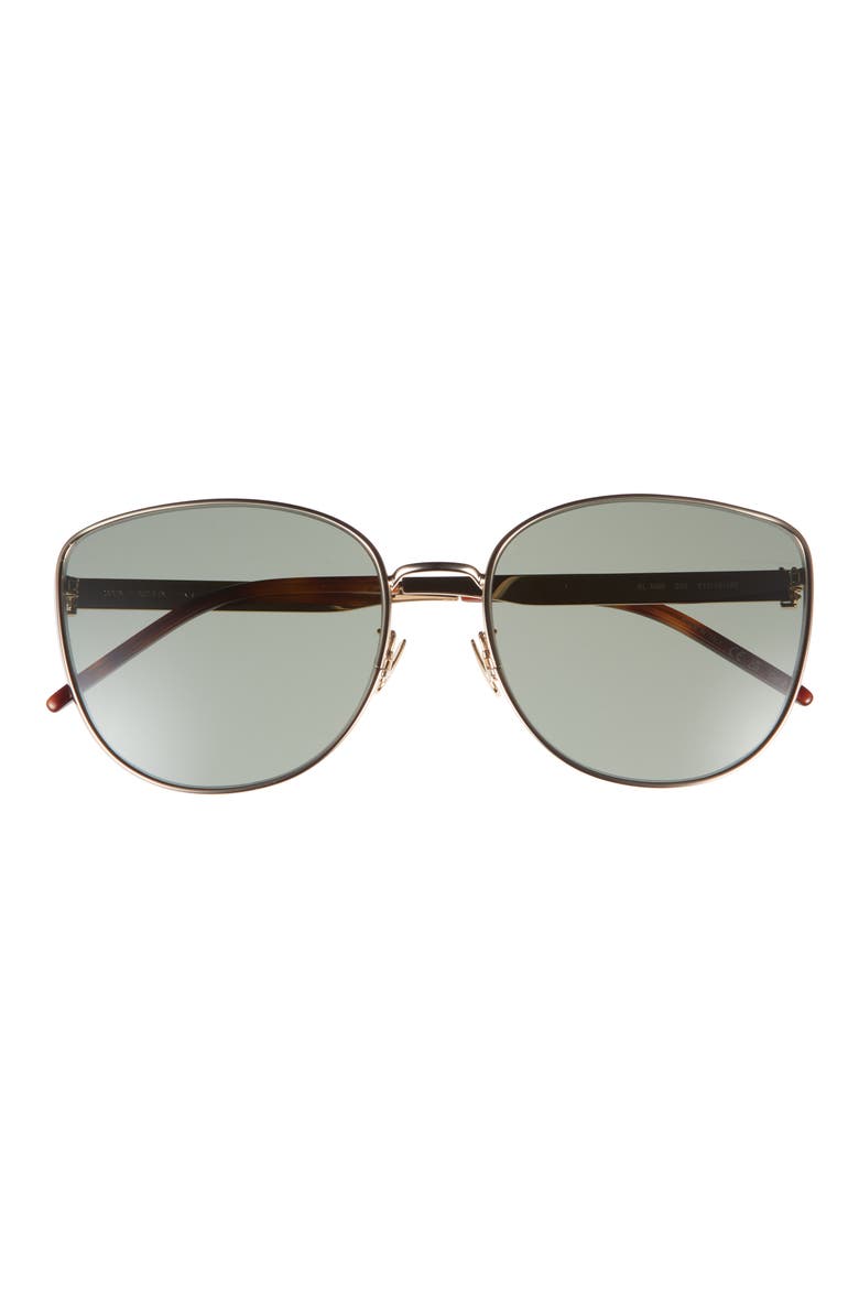 61mm Cat Eye Sunglasses, Main, color, GOLD GOLD GREEN