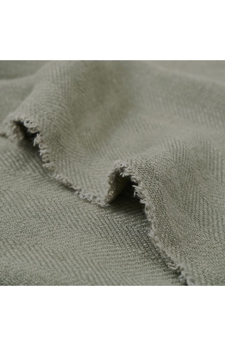 Renwil Vernier Linen Throw Blanket, Alternate, color, Olive